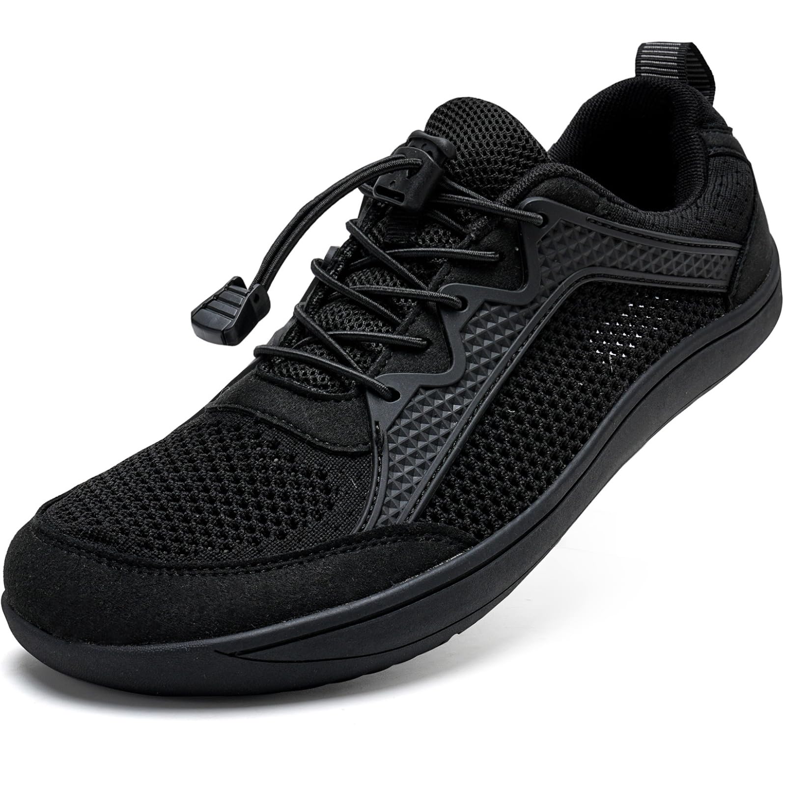 Photo 1 of WateLves Wide Water Shoes Mens Womens Barefoot Minimalist Walking Shoes Beach Casual Sneakers Zero Drop Sole (Black, 46)
