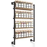 ZICOTO Space Saving Spice Rack Organizer Shelf for Wall Mount - Easy To Install Modern Hanging Racks For up to 56 Jars - Perfect Seasoning Organizer For Your Kitchen