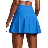PINSPARK Womens Tennis Skirt Pleated Athletic Golf Skorts with Pockets | 3.5" High Waisted, Mesh Built-in Shorts, Mini Skirt, Buttery-Soft, Quick-dry, for Tennis, Golf, Pickleball, Casual