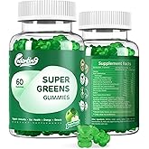 Super Greens Vitamins Gummies - Gummy Vitamins for Women & Men, Boost Energy | Immunity Support | 20+ Organic Green with Chlorella, Spirulina | Apple Flavor| Vegan, Non-GMO Supplement | 60 Count