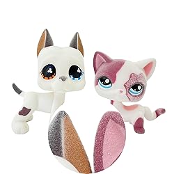 2pcs Custom-Made Flocked Animal Figure Fuzzy Collie