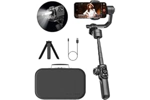 AOCHUAN Gimbal Stabilizer for Smartphone, 3-Axis Industry-Standard Gimbal w/360°Rotation, Phone Gimbal Stabilizer Built-in Extension Rod, Professional Gimbal w/Fill Light for iPhone/Android-Smart S2