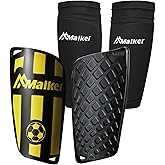 Malker Soccer Shin Guards for Kids Youth Adults Shin Guards Pads with Sleeves, Lightweight and Compact, Protective Soccer Equipment