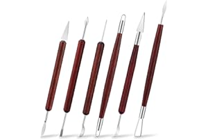 LINPHCEY 6-Piece Clay Sculpting Tools Set Perfect for Polymer Air Dry Modeling Clay Beginners & Professionals Ideal for DIY Pottery & Ceramics Tools for Clay Sculpey Sculpting & Crafting