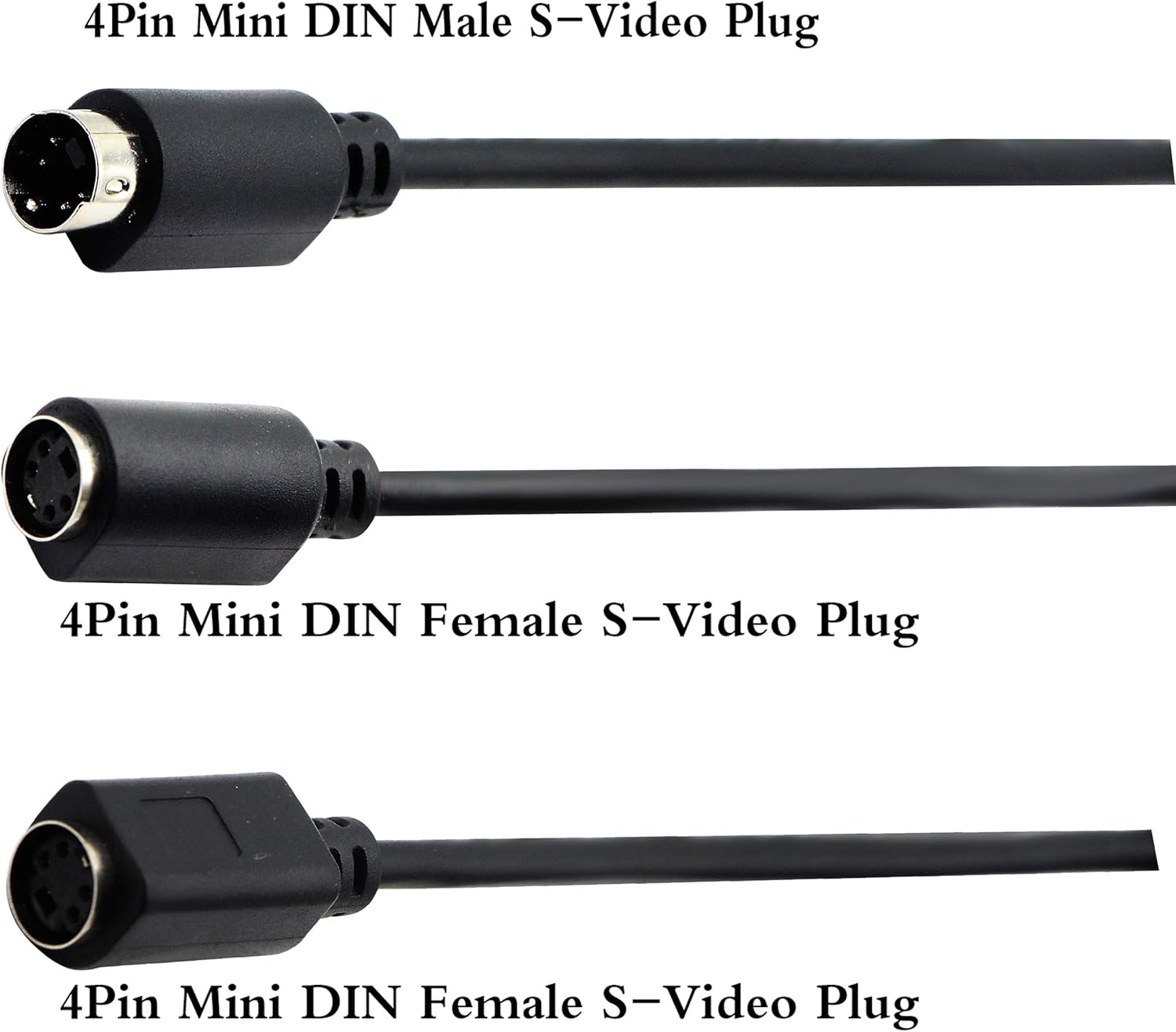 zdyCGTime S-Video 4 Pin Mini DIN Y Splitter Connector Cable 4 Pin Mini DIN S-Video Male to 2 Female Y Splitter Extension Adapter Cable for SVHS/S-Video Cable(28CM/11Inch): Home Audio & Theater