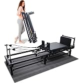 BalanceFrom Foldable Pilates Reformer Machine with Adjustable Reformer Heights, Multifunctional Pilates Equipment with Jump Boardsand and Piano Wire Spings