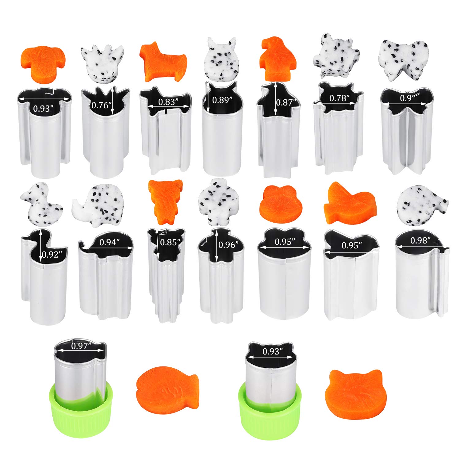 Smarki Vegetable Cookie Cutters Animal Cartoon Cutter Shapes Set (16 Pcs) Mini Fruit Cute Mold Press with Grip