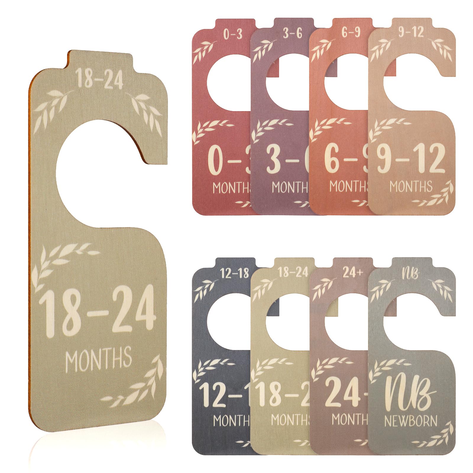 8pcs Baby Closet Dividers for Clothing Organizer, Double-Sided Baby Wardrobe Divider Multi-Color Baby Clothes Dividers Clothes Size Classification Hanger from Newborn to 24 Months Nursery Decor