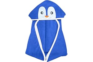YOYOO Baby Bath Towel – Viscose Derived from Bamboo, Baby Hooded Towels - Newborn Essential Cute Navy Blue Penguin-Perfect Baby Registry Gifts for Boy Girl