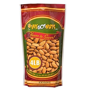 We Got Nuts Jumbo California Almonds 64oz (4 Pounds) (Whole, Naturel, Non Gmo, Shelled, Unsalted)