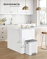 SONGMICS Kitchen Bin 2 x 4 Gal Double Bin Steel Soft-Close Lid Cloud White view 2