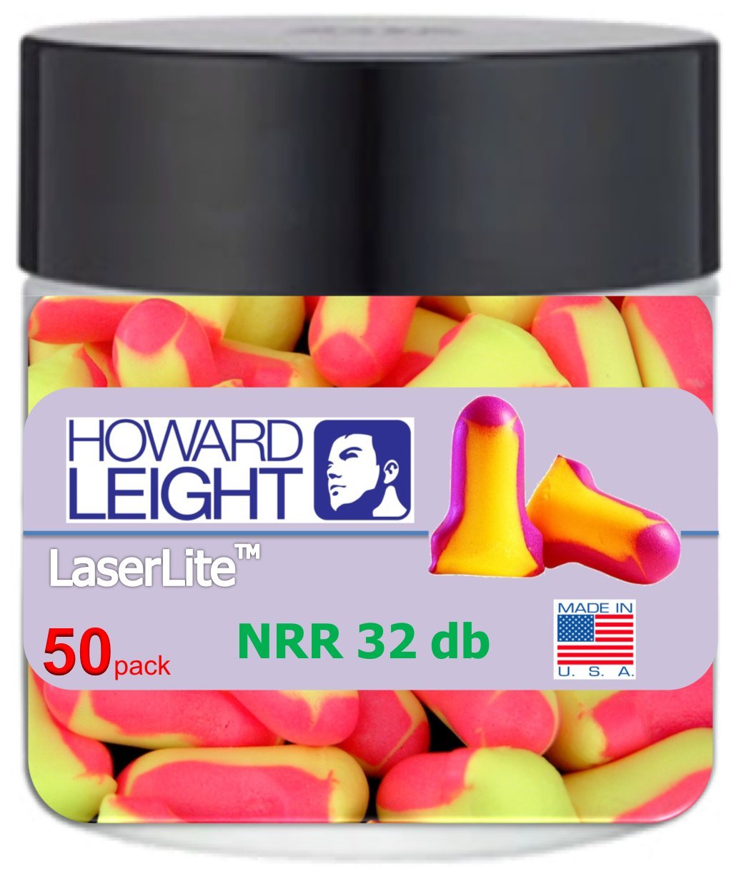 Howard Leight Ll1 Laser Lite Foam Earplugs No Cords, 50 Count in a jar