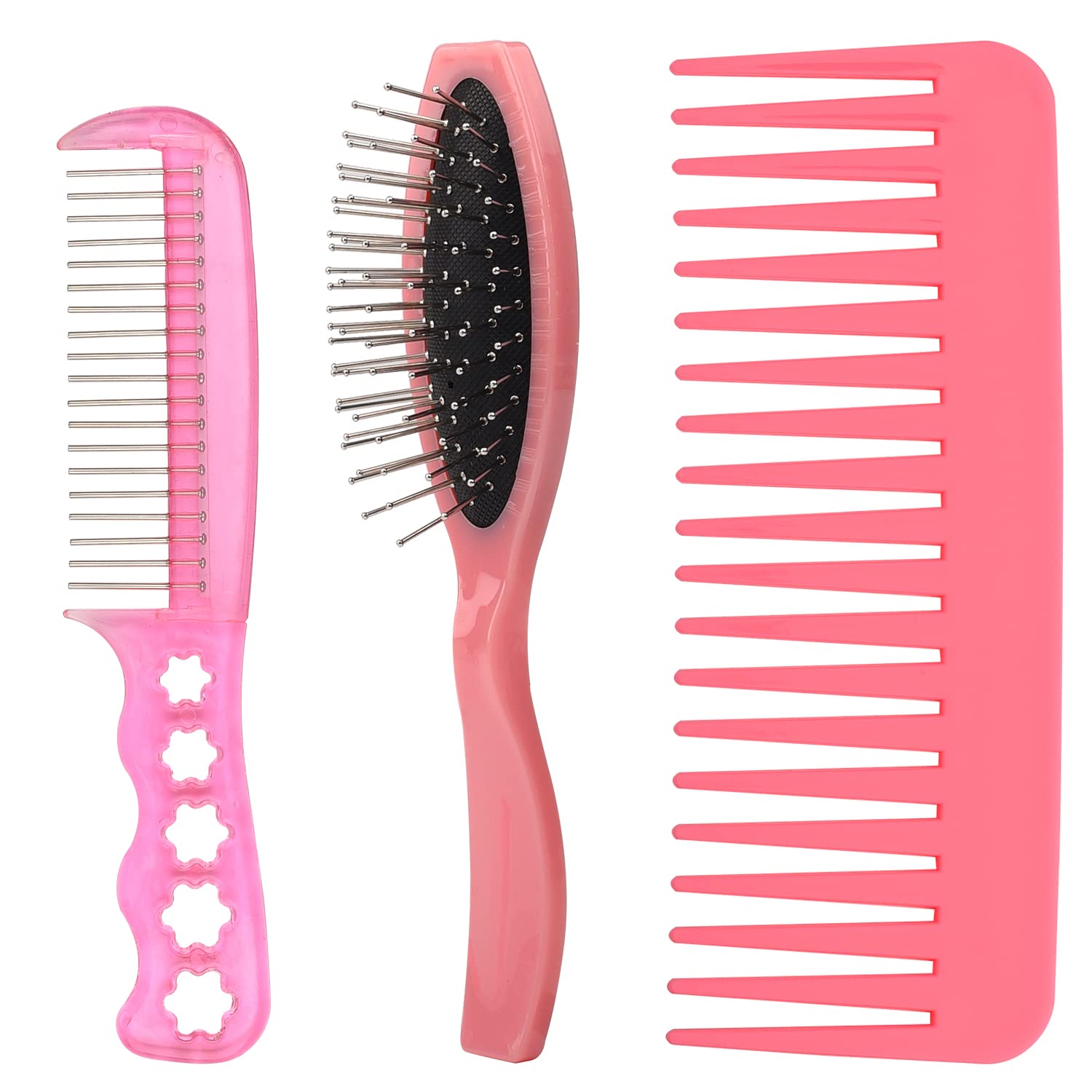 UNVOJL 3-Piece Wig Brush and Detangling Comb Set for Synthetic Hair Extensions and Dolls