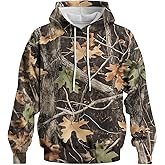 GHUALURU Men's Camo Hoodies Sweatshirt Hunting Shirts Camouflage Long Sleeve Fishing Clothes