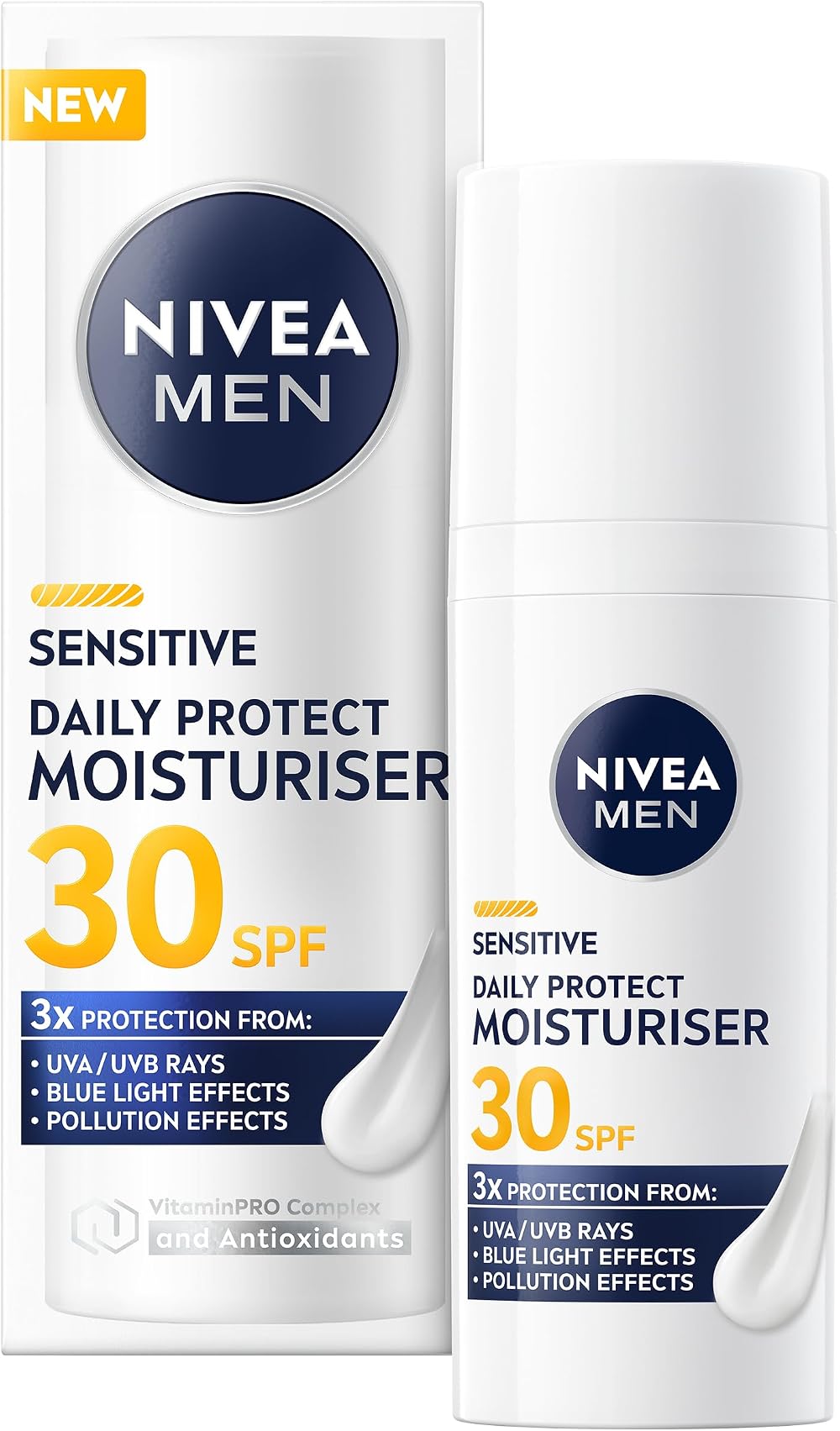 NIVEA MEN Sensitive Daily Protect Moisturiser SPF30 50ml - Lightweight