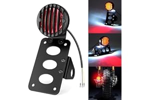 Amazicha 1" Motorcycle LED Tail Brake Light with Bracket, Waterproof Motorcycle Side Mount License Plate Rear Light Compatibl