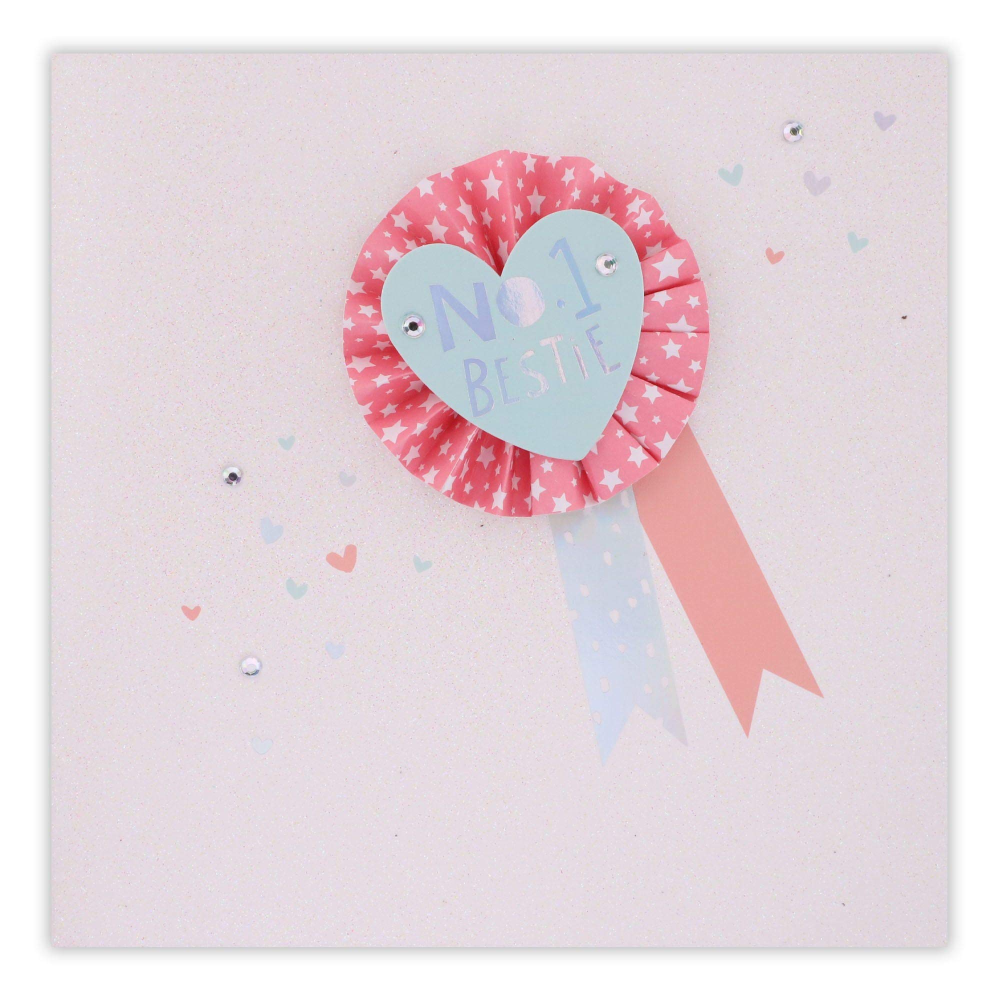 Clintons: Bestie Rosette, Friend, Birthday Card, 159x159mm 1163889 multi