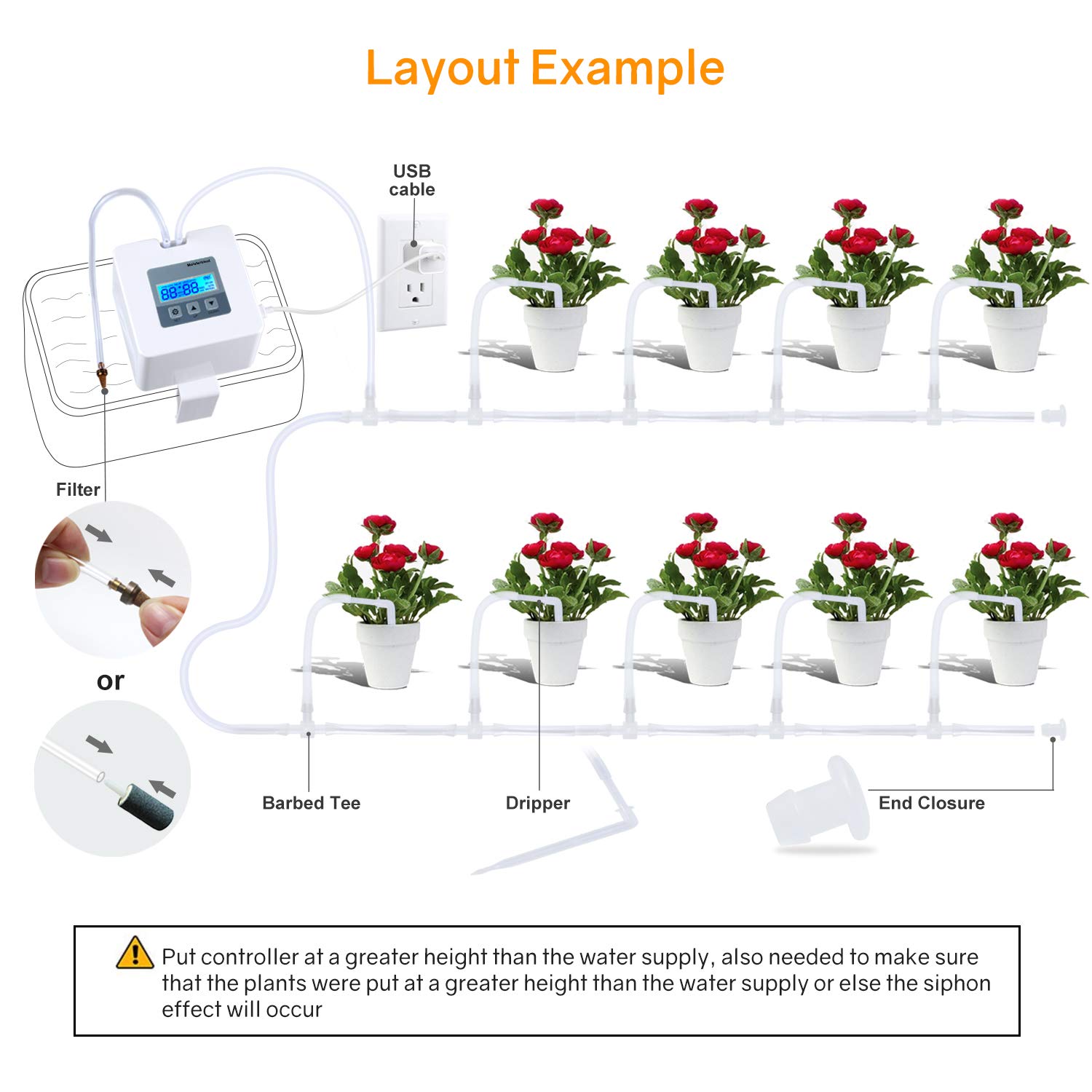 DIY Micro Automatic Drip Irrigation Kit,Houseplants Self Watering