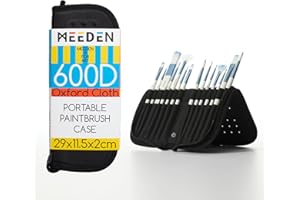 MEEDEN Paint Brush Holder, 11 X 10.5 Inch Zippered Paint Brush Case, Organization and Storage Bag for Artist Paint Brush (Bru