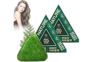 Nature Triangle Shampoo Bar, Nature Seven Green Soap Shampoo, Usman Grass 𝐒hampoo Bar for Women And Mens (2PCS)