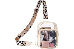 FINGUOLA Clear Bag Stadium Approved,Clear Sling Bag for Women Concerts Sports Travelling Hiking Running with Adjustable Strap