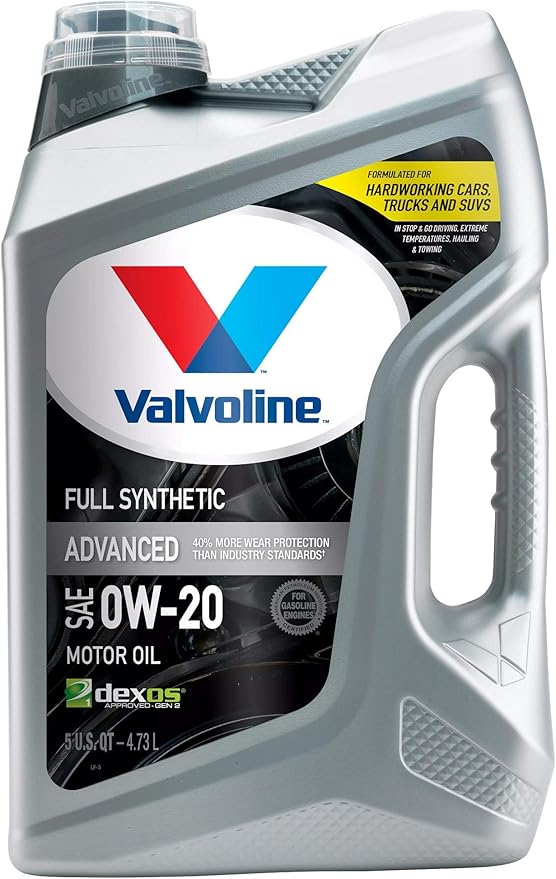 Valvoline Advanced Full Synthetic SAE 0W-20 Motor Oil 5 QT