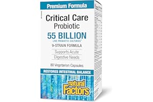 Natural Factors Critical Care Probiotic 55 Billion Live Probiotic Cultures, 9-Strain Formula, HIGH POTENCY, 80 Vegetarian Cap