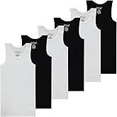 Pink Angel 6-Pack Girls Tank Tops - Undershirts, Trendy Ribbed Sleeveless Summer Shirts - Kids Tank Tops