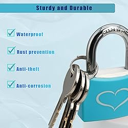 Fuaxat 2 Pack Blue Padlocks with 3