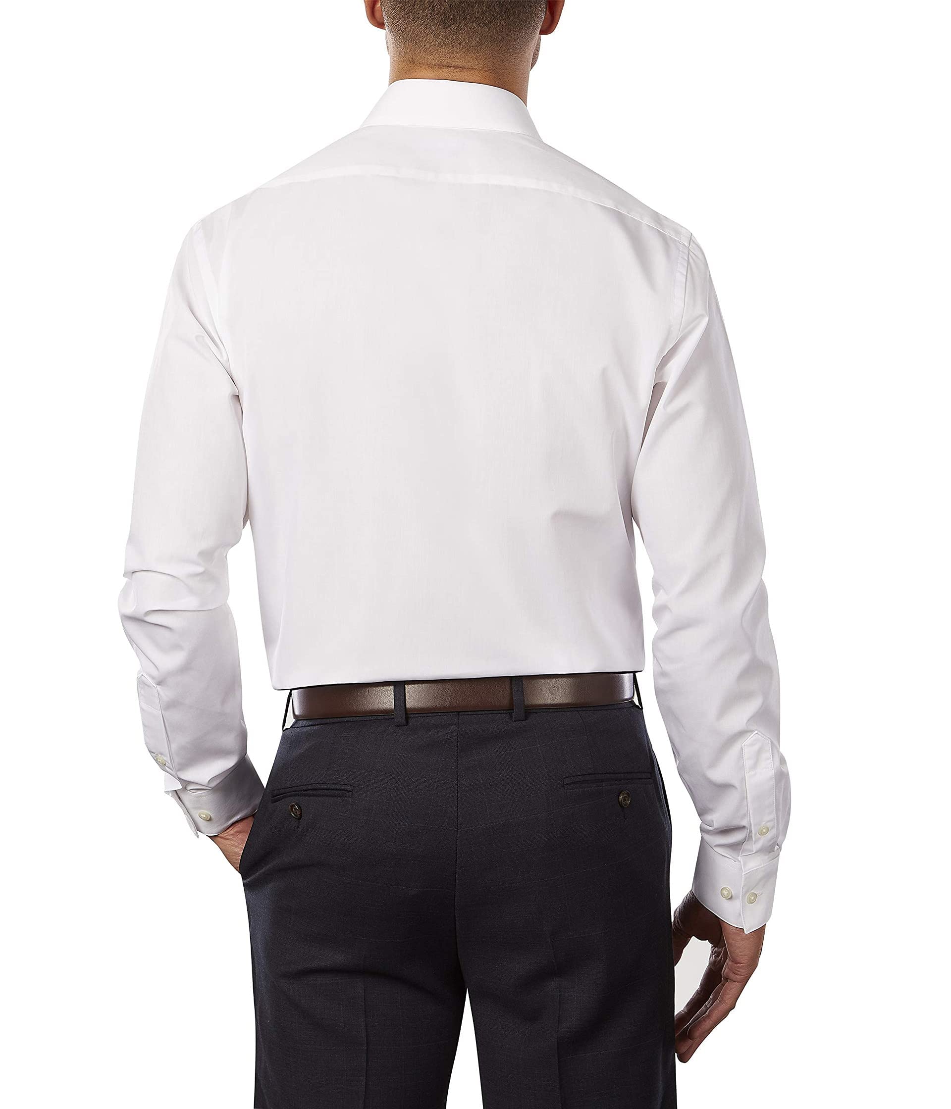 Van Heusen Men's Shirt Regular Fit Poplin Solid, White, 18 Neck / 34-35 Sleeve