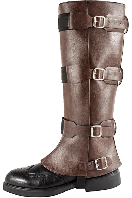 Botas Altas De Caballero Medieval Y Pirata Para Hombre – Cuero PU, Estilo Cowboy Vintage – Accesorios Para Disfraz De Halloween