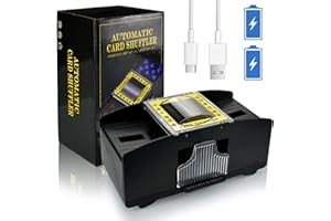 Nileole 2 Deck Automatic Card Shuffler, Built-in 2000 mAh Rechargeable Battery Electric Shuffler, Casino Card Game Table Accessories for Travel, UNO, Phase 10, Skip-Bo, Texas Hold'em