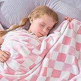 Touchat Fleece Throw Blankets, Buffalo Plaid Throw Blanket for Couch Sofa Bed, Soft Warm Fuzzy Cozy Plush Checkered Blanket, Lightweight Farmhouse Decor(Gradient Pink Plaid, 50“ x60”)