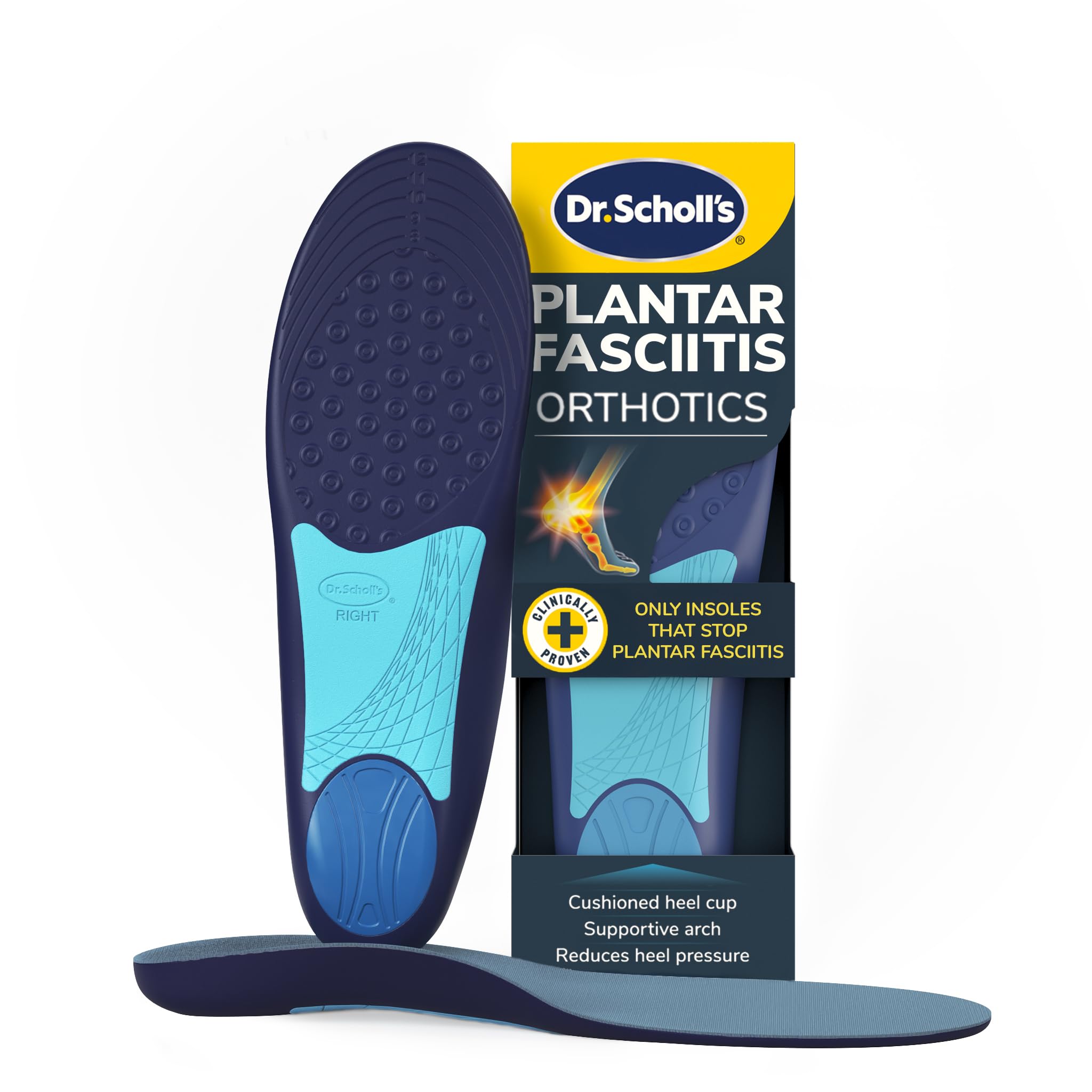 Dr. Scholl’s Plantar Fasciitis Pain Relief Orthotic Insoles, Immediately Relieves Pain: Heel, Spurs, Arch Support, Distributes Foot Pressure, 1 Pair