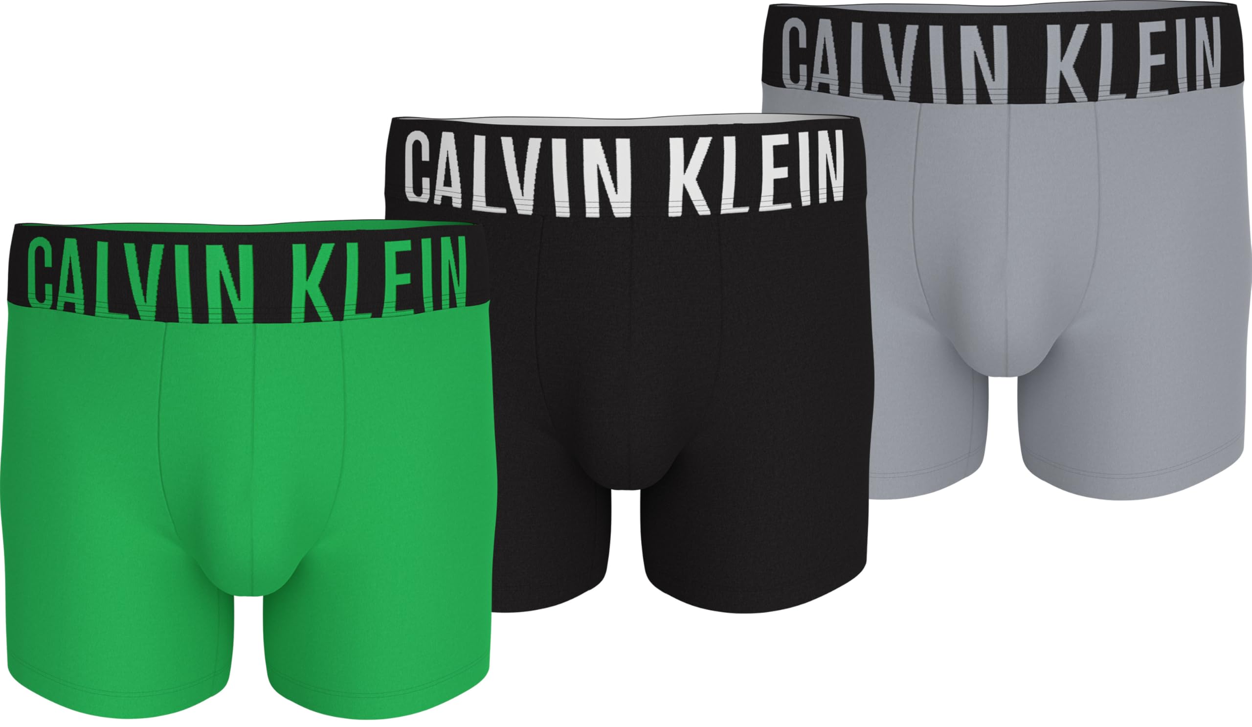 Calvin Klein Intense Power Micro 3-Pack Boxer Brief - (Misty Grey/Black/Blossom Green, Large) Image