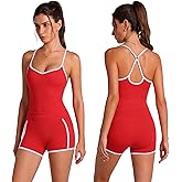 ABOCIW Workout Sets for Women 2 Piece Cross Back Tank Top High Waist Mini Shorts with Pockets