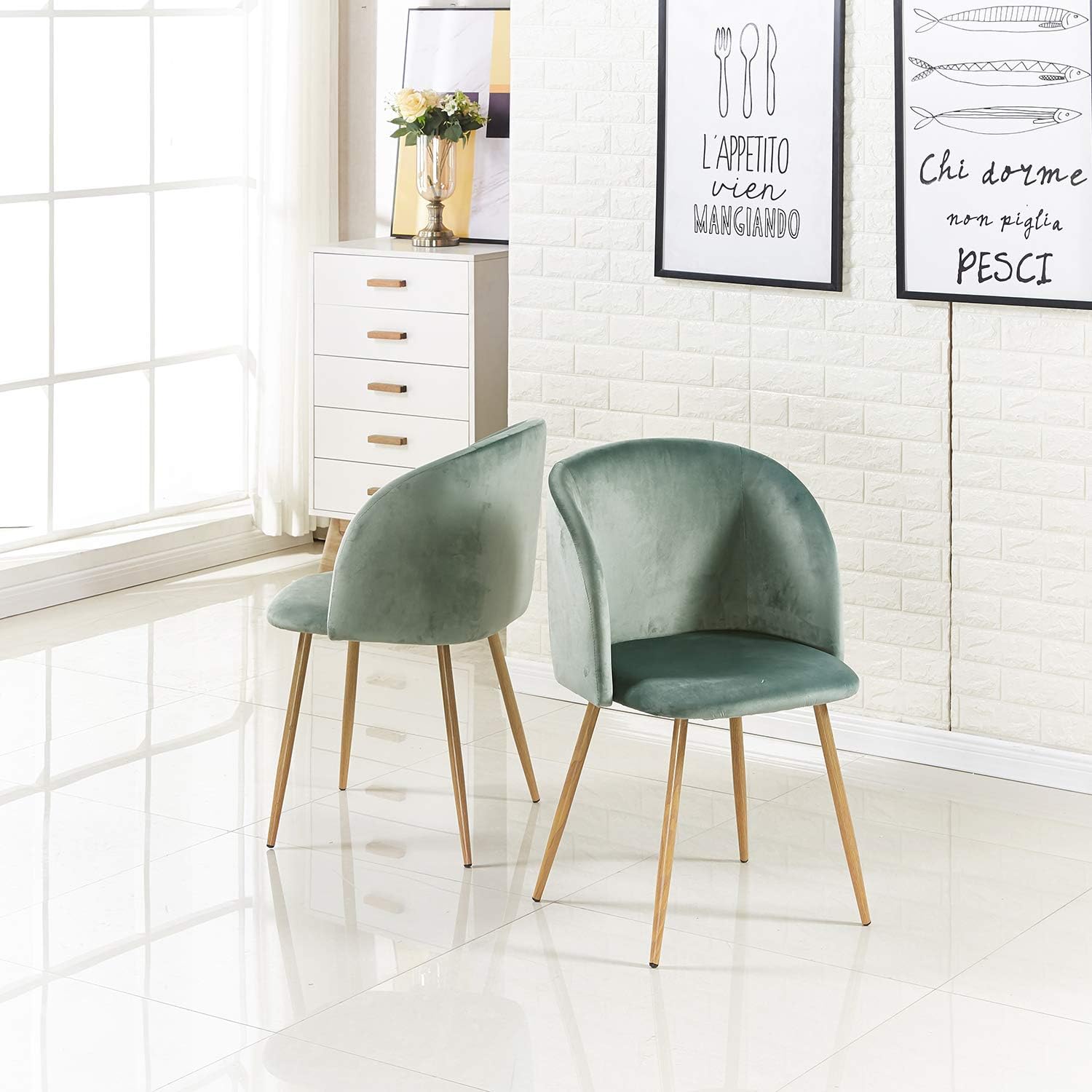 Pack 2 Sillón Lounge Terciopelo Vintage Silla de Comedor/Cucion