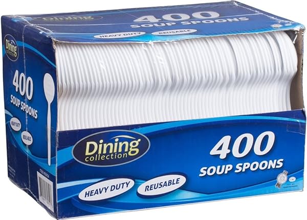 DINING COLLECTION WHITE SOUP SPOONS, 400 PIECE