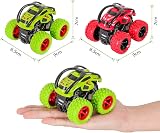 m zimoon Monster Trucks 2 Pack Pull Back Cars 360° Off-Road Green Red view 4