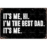 BEST DAD FATHERS DAY Metal Tin Sign Bar Cafe Garage Cave Home Room Wall Bathroom Farmhouse Garden Porch Patio Decor, 12 x 8 Inch