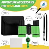 Zinbo Kids Binoculars with Compass Magnifier Set Green 3-8 yrs view 7