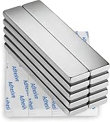 FINDMAG Neodymium Magnets 10 Pack 60x10x3 mm with Double-Sided Adhesive