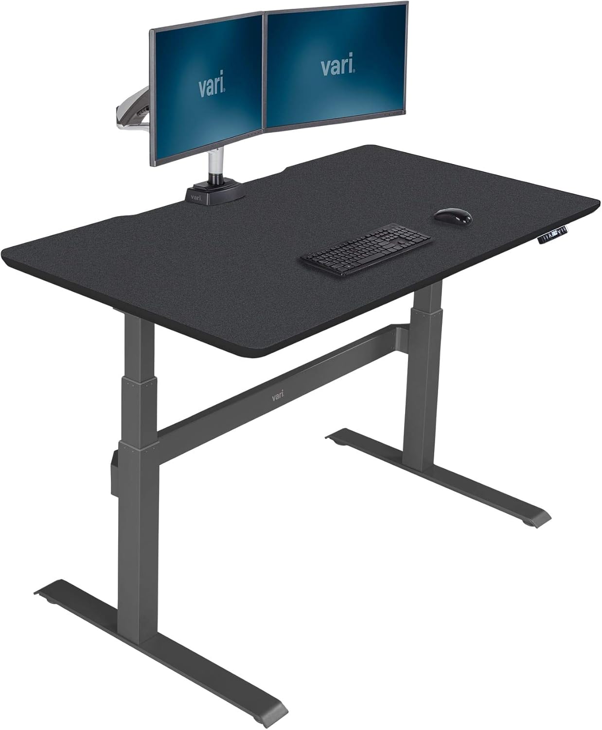 Amazon Com Vari Electric Standing Desk Sit To Stand Desk Push Button Memory Settings 60 Black W Crossbar Furniture Decor
