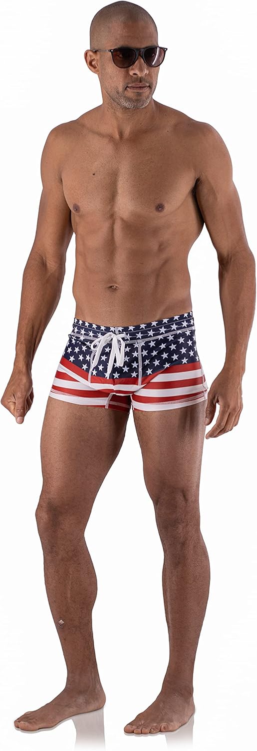 5th Industry is Now Project 5I - Men's Swim Brief Square Leg Swimsuit : Clothing