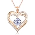 CDE Forever Love Heart Pendant Necklaces for Women 925 Sterling Silver with Birthstone Zirconia, Birthday Valentine’s Day Jew