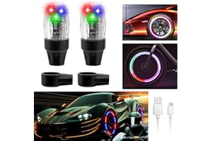 YUERWOVER Tire Lights for Car LED Bike Wheel Light Flash Lantern Bicycle Firefly Valve Stem Cap Motorcycle Tyre Spoke Lamp Waterproof Decoration Accessories for SUV Truck Golf Cart