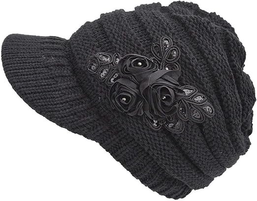 womens knit hat with brim