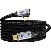 UPPDEFFST 2M/6ft 90 Degree USB C Cable Compatible with Thunderbolt 3,Right Angle USBC -C 3.2 Gen 2x2 20Gbps Data Transfer Cab