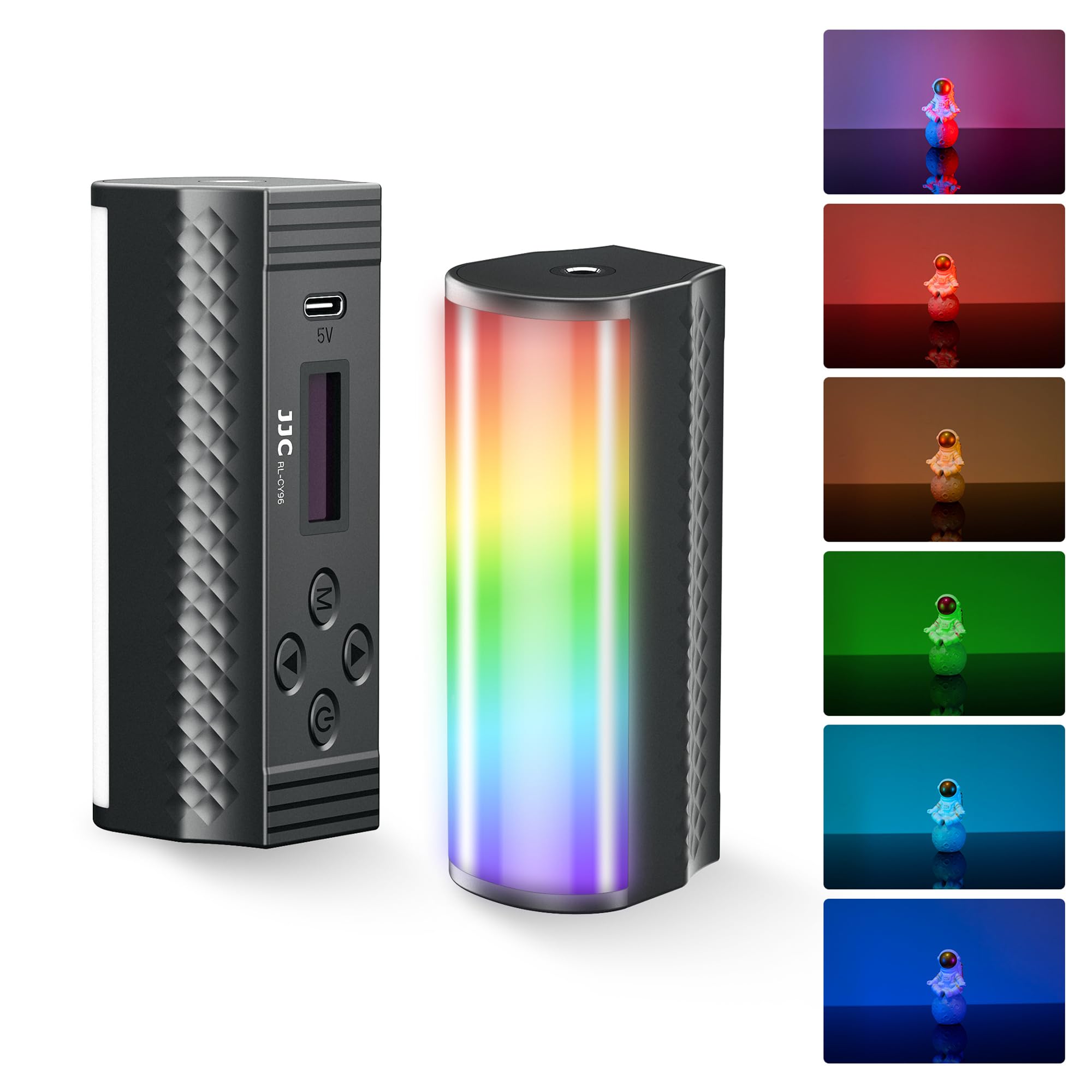 JJC Magnetic Handheld RGB Light Wand, Full Color Photography LED Video Tube Light w 2000mAh Rechargeable CRI95+ 2500K-8500K Dimmable 20 Effects, Portable Cylindrical Camera Vlogging Lighting Stick