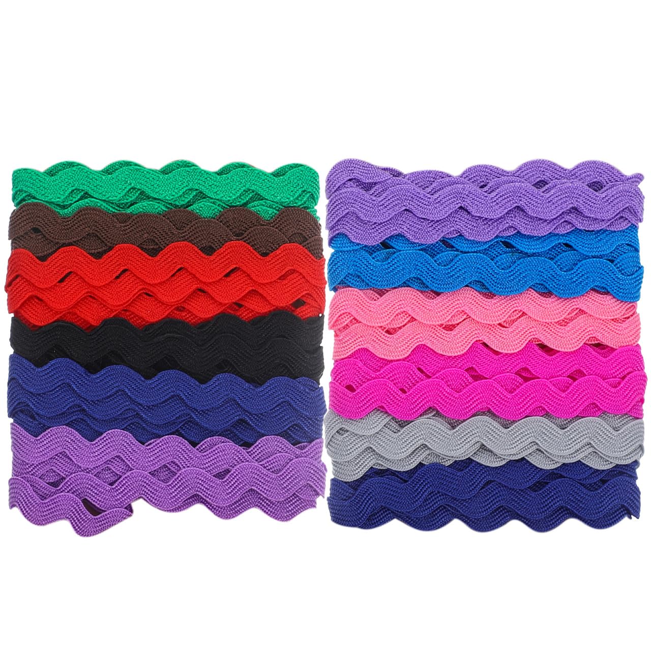Curved Belt Webbing 8Mm Assorted Color 2Pcs Wavy Ribbon for Sewing DIY Projects Ideal for Maternity Wear and Kids Clothes Making